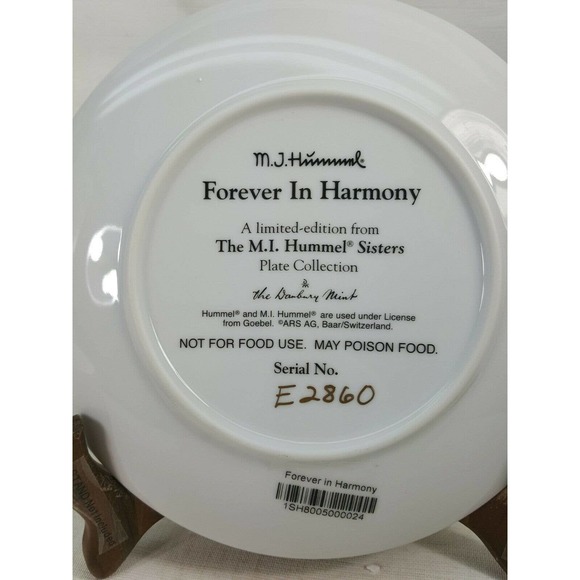 M.J. Hummel Forever In Harmony Sisters Plate Collection Danbury Mint CDB39 - Picture 5 of 6